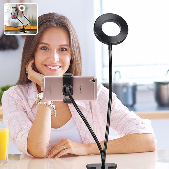 Anneau lumineux LED ajustable flexible