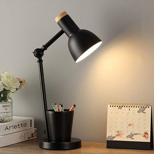 Lampe de chevet articulée en bois