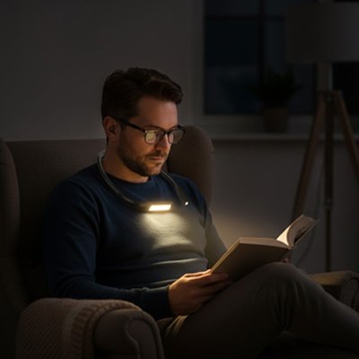 lampes de lecture tour de cou avec éclairage intelligent pour vos yeux