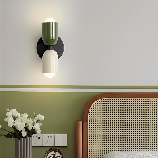 lampe de chevet murale bicolore cylindrique