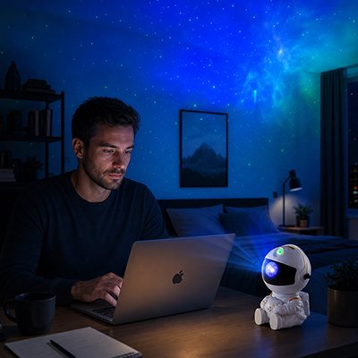projecteur led qui transforme mon bureau en espace zen