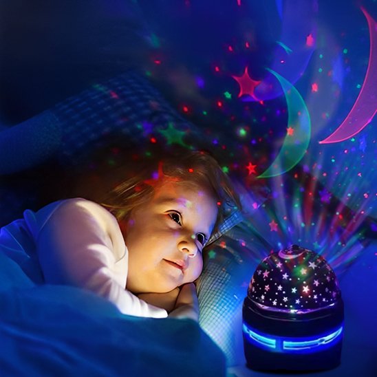 veilleuse projection bebeétoiles colorées